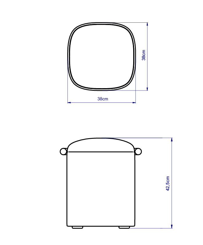 Pufa HALO 38x38x44 czerwona