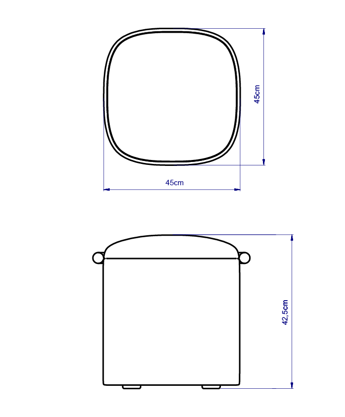Pufa HALO 45x45x44 szara