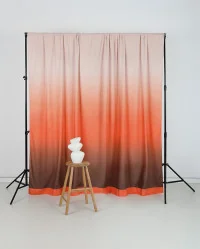 Zasłona mgła 140x300 pomarańczowo-brązowa