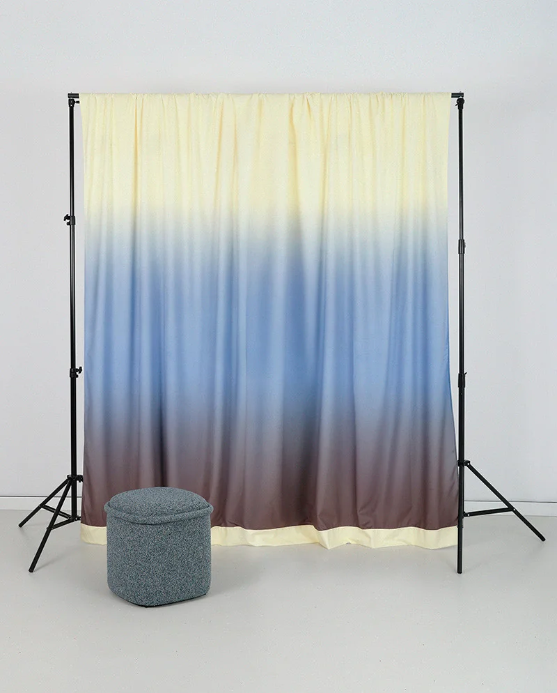 Zasłona mgła 140x300 żółto-niebieska