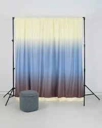 Zasłona mgła 140x250 żółto-niebieska