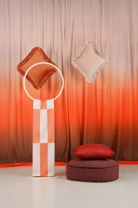 Zasłona mgła 140x250 pomarańczowo-brązowa