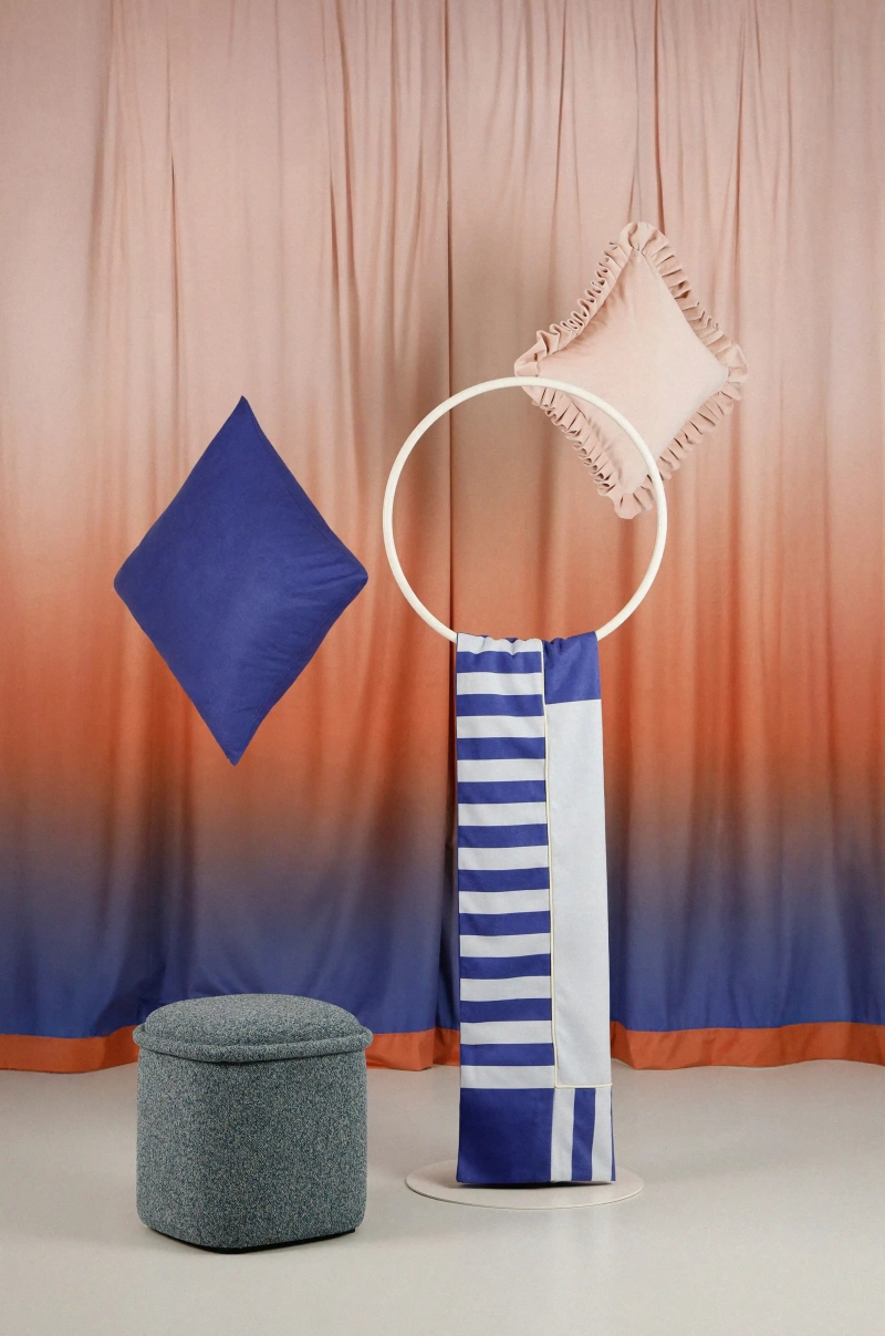 Zasłona mgła 140x250 brązowo-fioletowa