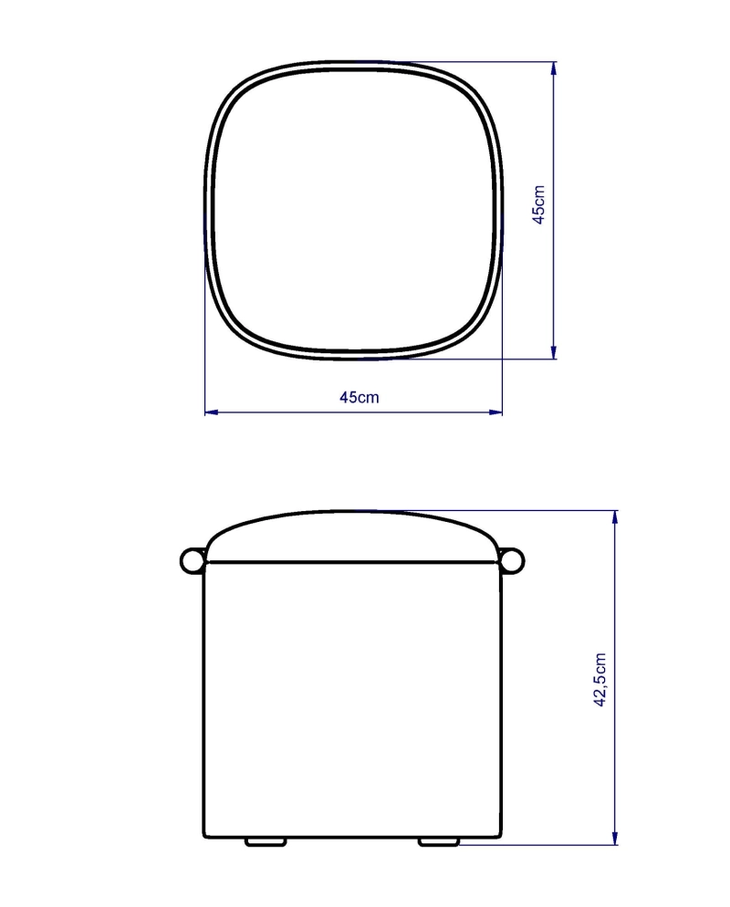 Pufa niebieska HALO – pufa do salonu i sypialni | Davis Home