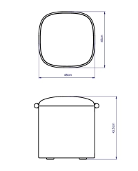 Pufa niebieska HALO – pufa do salonu i sypialni | Davis Home