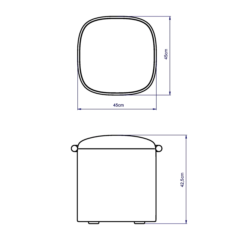 Pufa niebiesko-beżowa HALO – pufa do salonu i sypialni | Davis Home