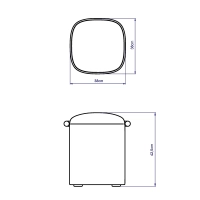 Pufa niebiesko-beżowa HALO – pufa do salonu i sypialni | Davis Home