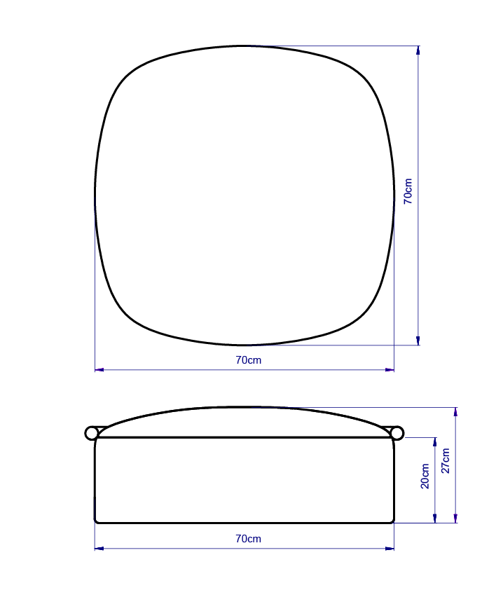 Pufa HALO 70x70x30 szara